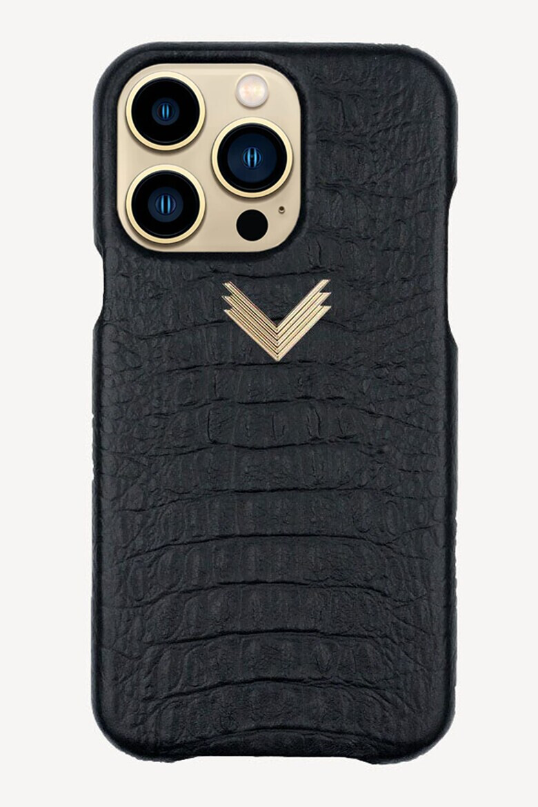 VELANTE OFFICIALE Carcasa iPhone 14 Pro Max din piele cu model piele de crocodil - Pled.ro