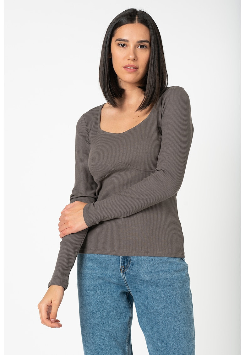 Vero Moda Bluza din amestec de bumbac organic cu aspect striat New Ava - Pled.ro