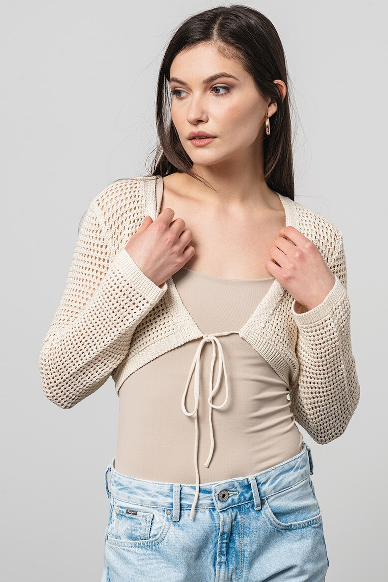 Vero Moda Cardigan crop cu decolteu in V Madera - Pled.ro