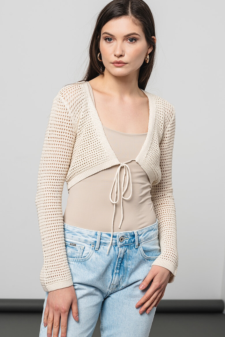 Vero Moda Cardigan crop cu decolteu in V Madera - Pled.ro