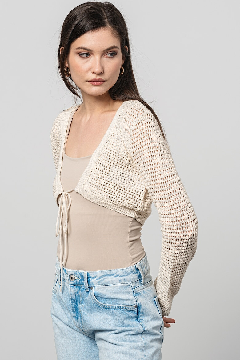 Vero Moda Cardigan crop cu decolteu in V Madera - Pled.ro