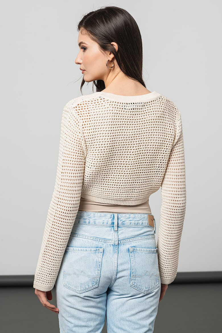 Vero Moda Cardigan crop cu decolteu in V Madera - Pled.ro