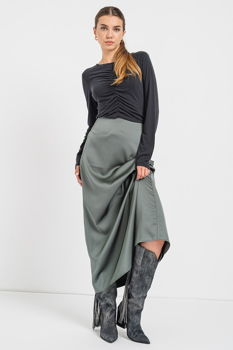 Vero Moda Fusta maxi cu aspect de satin si croiala pe bie - Pled.ro