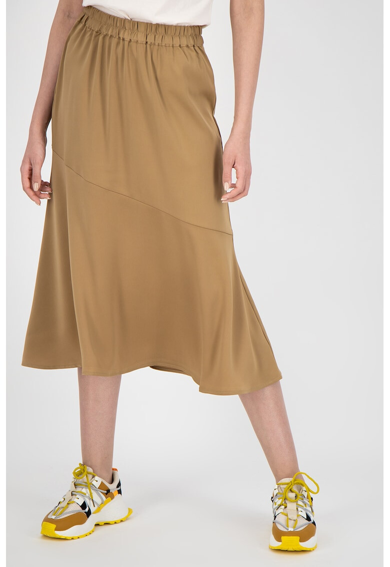 Vero Moda Fusta midi din satin cu talie elastica - Pled.ro