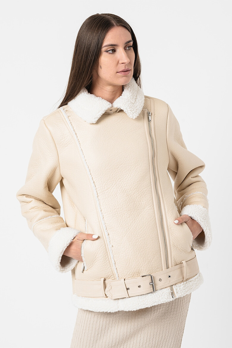 Vero Moda Jacheta de piele ecologica cu garnituri de blana shearling sintetica Camma - Pled.ro