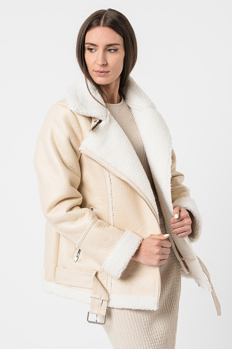 Vero Moda Jacheta de piele ecologica cu garnituri de blana shearling sintetica Camma - Pled.ro