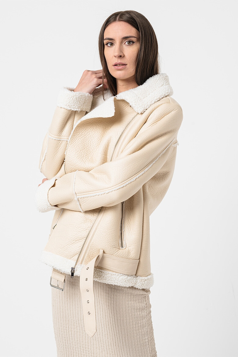 Vero Moda Jacheta de piele ecologica cu garnituri de blana shearling sintetica Camma - Pled.ro