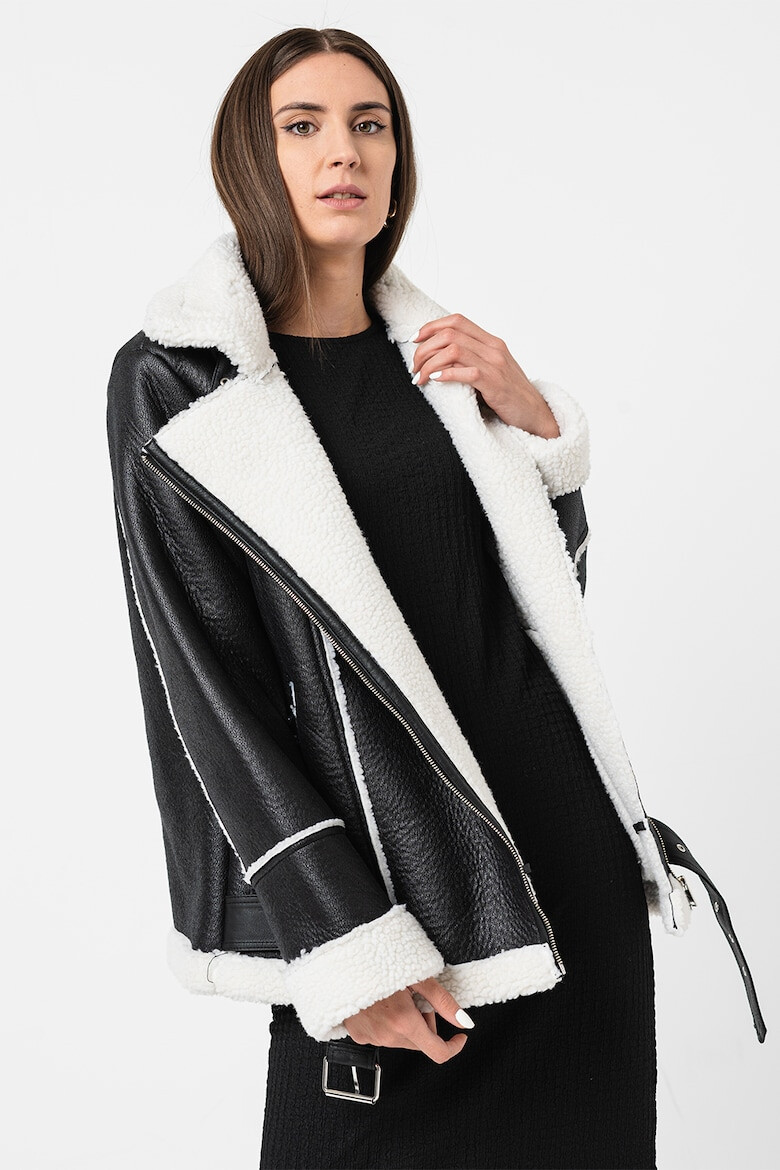 Vero Moda Jacheta de piele ecologica cu garnituri de blana shearling sintetica Camma - Pled.ro