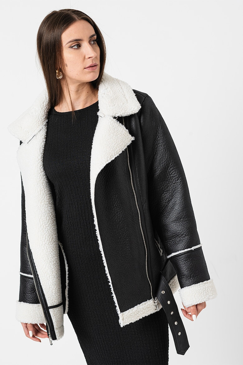 Vero Moda Jacheta de piele ecologica cu garnituri de blana shearling sintetica Camma - Pled.ro