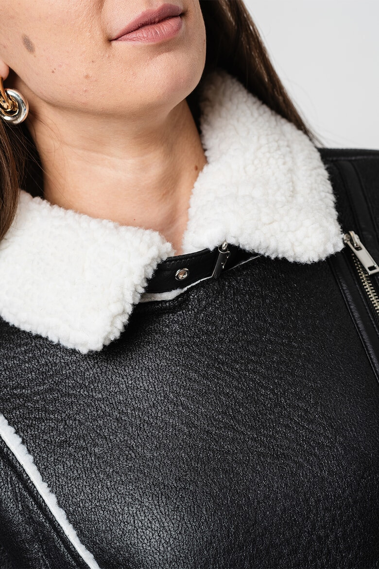 Vero Moda Jacheta de piele ecologica cu garnituri de blana shearling sintetica Camma - Pled.ro