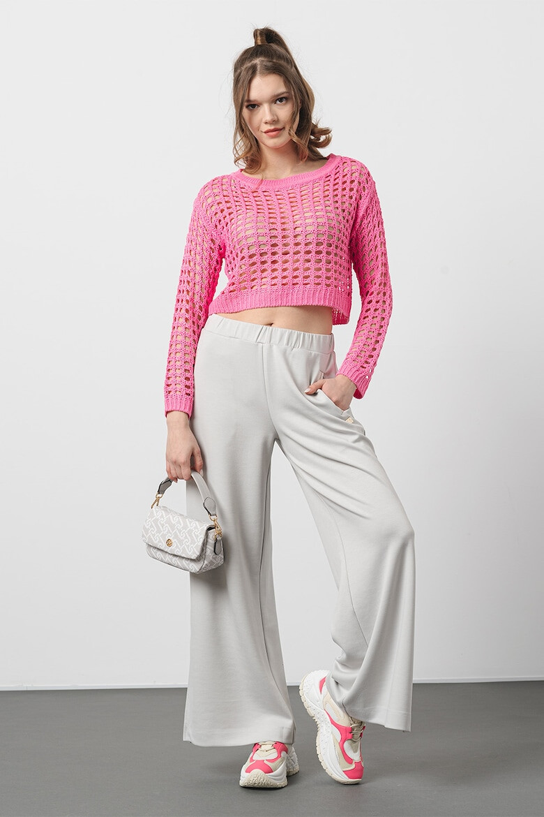 Vero Moda Pulover crop cu perforatii Ibiza - Pled.ro