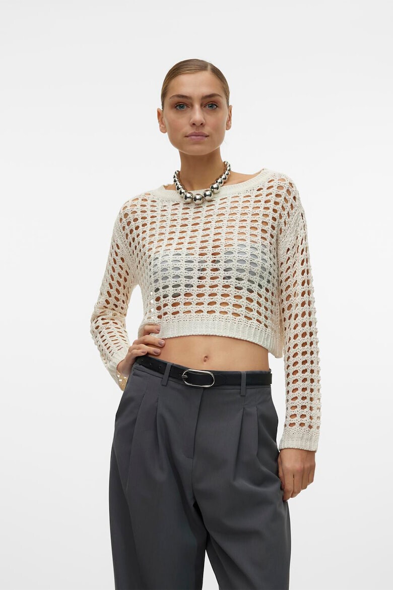 Vero Moda Pulover crop cu perforatii Ibiza - Pled.ro