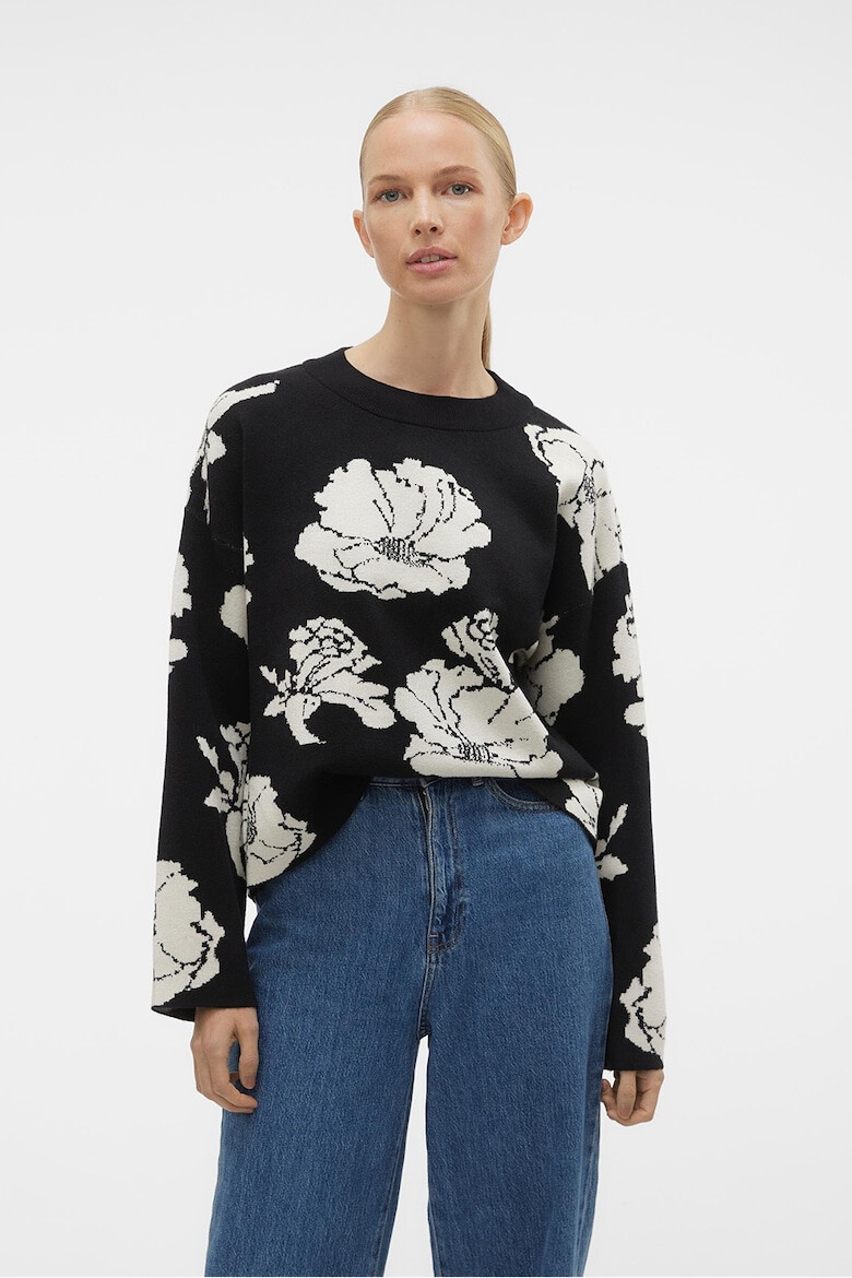 Vero Moda Pulover cu maneci cazute si imprimeu floral Flora - Pled.ro