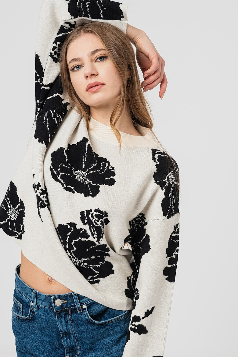 Vero Moda Pulover cu maneci cazute si imprimeu floral Flora - Pled.ro