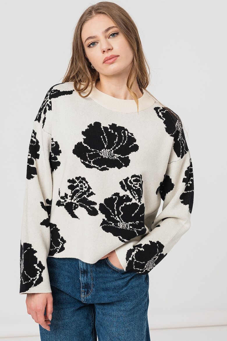 Vero Moda Pulover cu maneci cazute si imprimeu floral Flora - Pled.ro