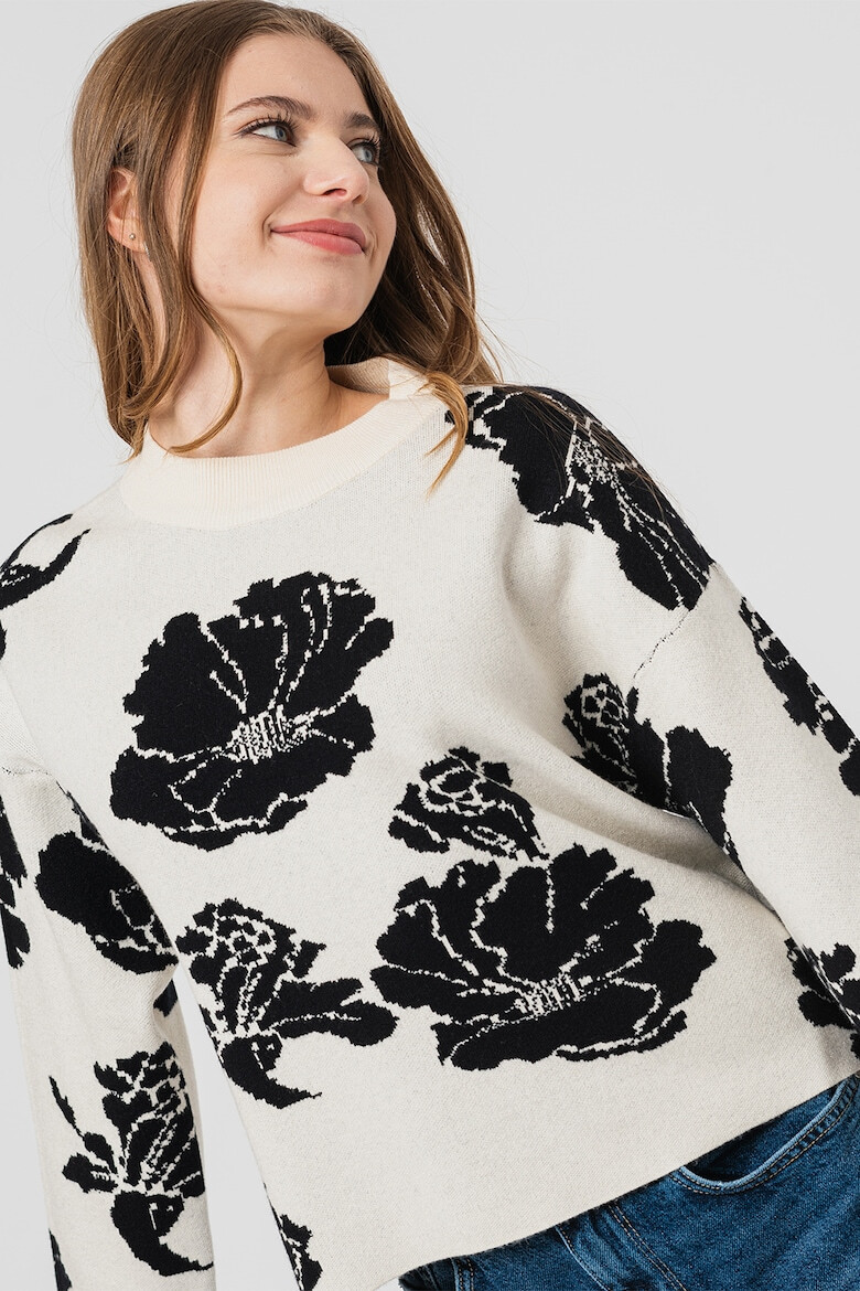 Vero Moda Pulover cu maneci cazute si imprimeu floral Flora - Pled.ro