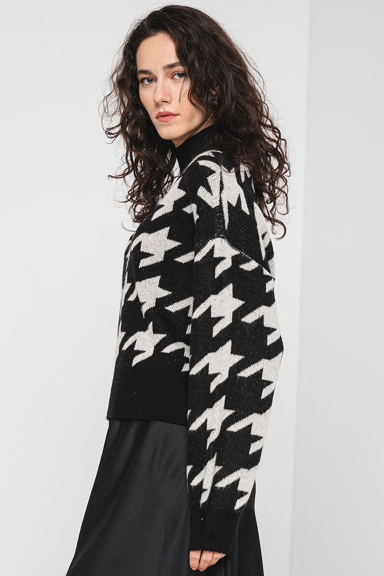 Vero Moda Pulover cu maneci lungi si model houndstooth - Pled.ro