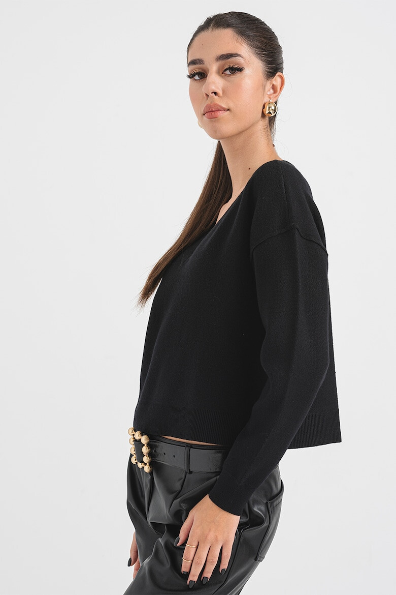 Vero Moda Pulovr crop cu decolteu in V - Pled.ro