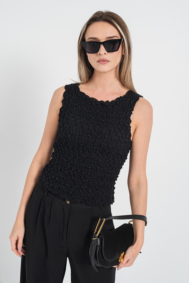 Vero Moda Top de bumbac cu fronseuri - Pled.ro