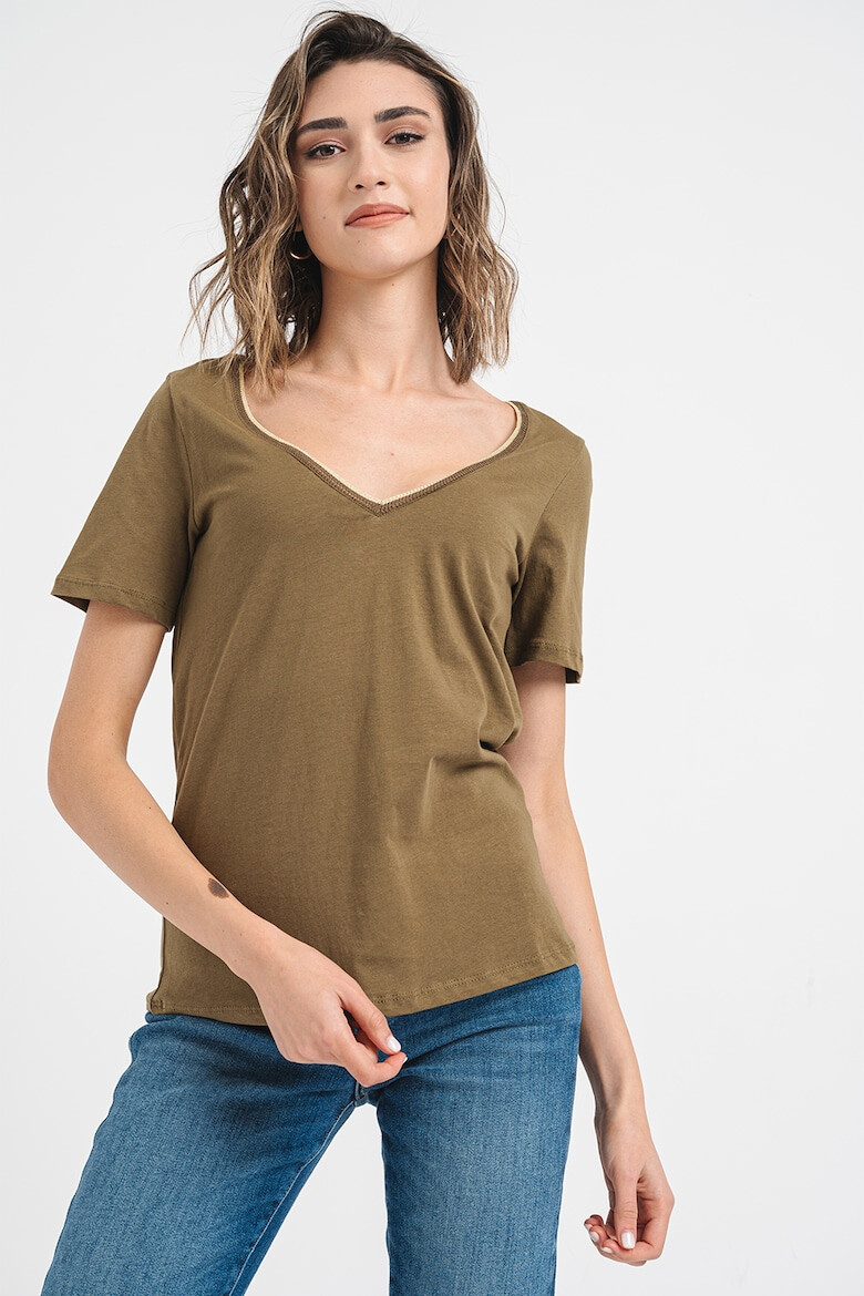 Vero Moda Tricou de bumbac organic cu decolteu in V Ranva - Pled.ro