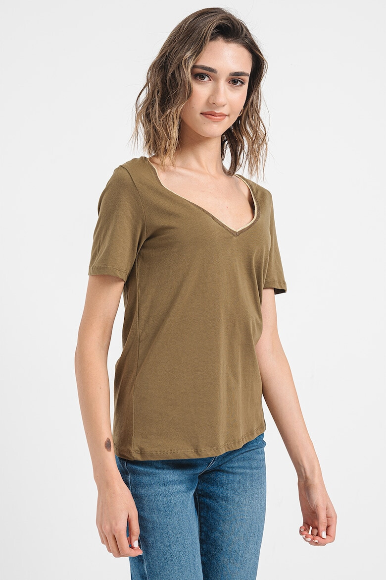 Vero Moda Tricou de bumbac organic cu decolteu in V Ranva - Pled.ro