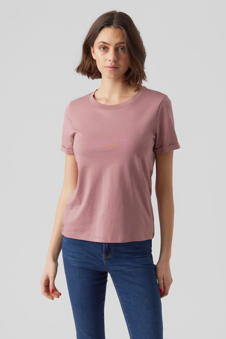 Vero Moda Tricou de bumbac organic cu decolteu la baza gatului - Pled.ro