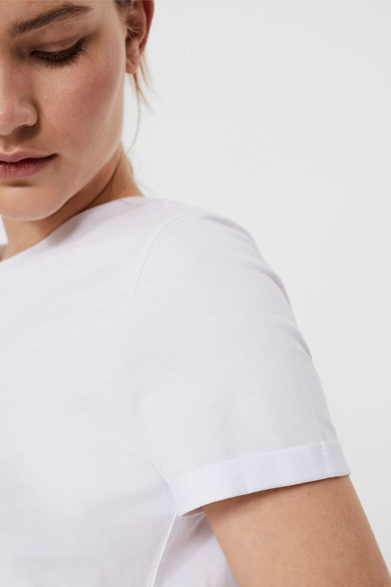 Vero Moda Tricou de bumbac organic cu decolteu la baza gatului - Pled.ro