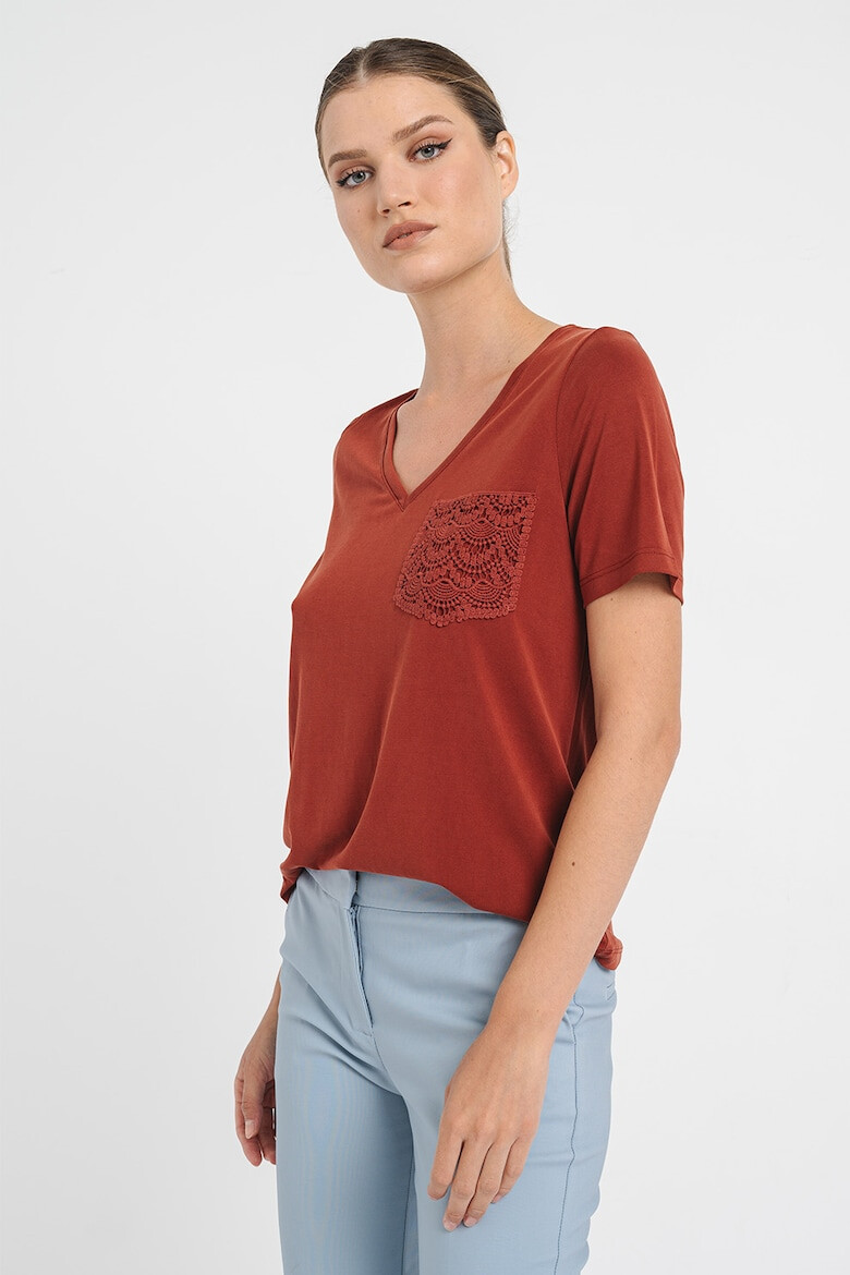 Vero Moda Tricou din amestec de modal cu decolteu in V - Pled.ro