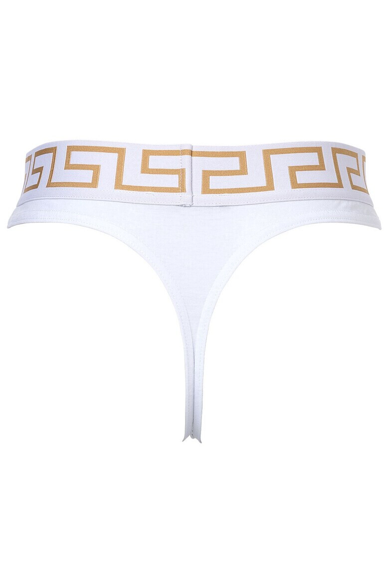 Versace Chiloti tanga din amestec de bumbac organic cu banda logo in talie 48287 - Pled.ro