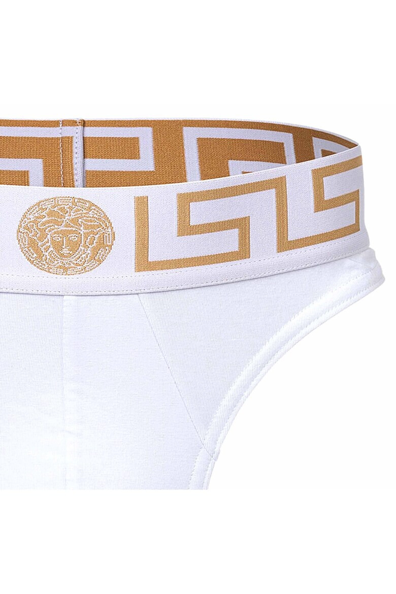 Versace Chiloti tanga din amestec de bumbac organic cu banda logo in talie 48287 - Pled.ro