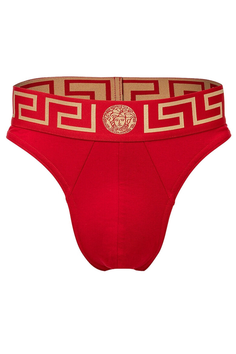 Versace Chiloti tanga din amestec de bumbac organic cu banda logo in talie 48287 - Pled.ro