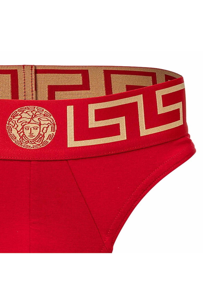 Versace Chiloti tanga din amestec de bumbac organic cu banda logo in talie 48287 - Pled.ro