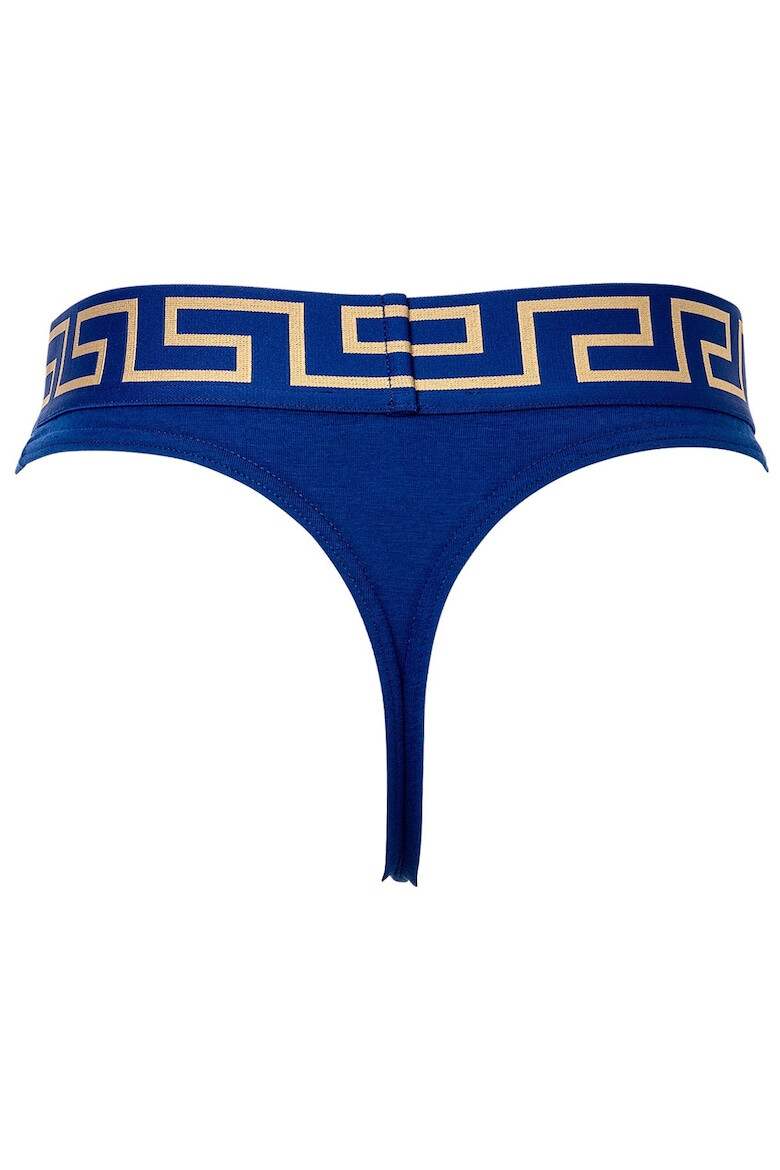 Versace Chiloti tanga din amestec de bumbac organic cu banda logo in talie 48287 - Pled.ro