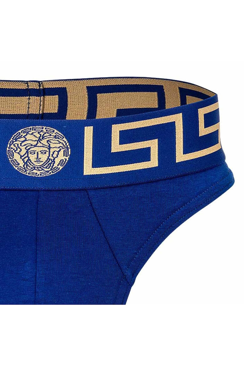 Versace Chiloti tanga din amestec de bumbac organic cu banda logo in talie 48287 - Pled.ro