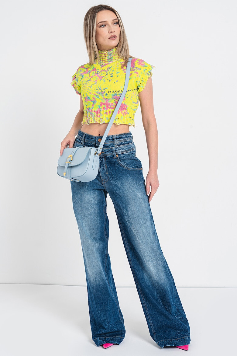 Versace Jeans Couture Bluza crop cu imprimeu abstract - Pled.ro