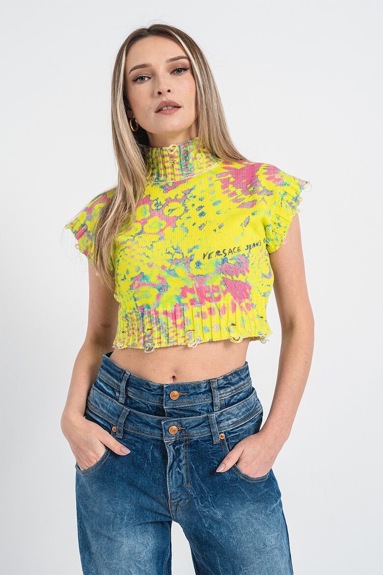 Versace Jeans Couture Bluza crop cu imprimeu abstract - Pled.ro