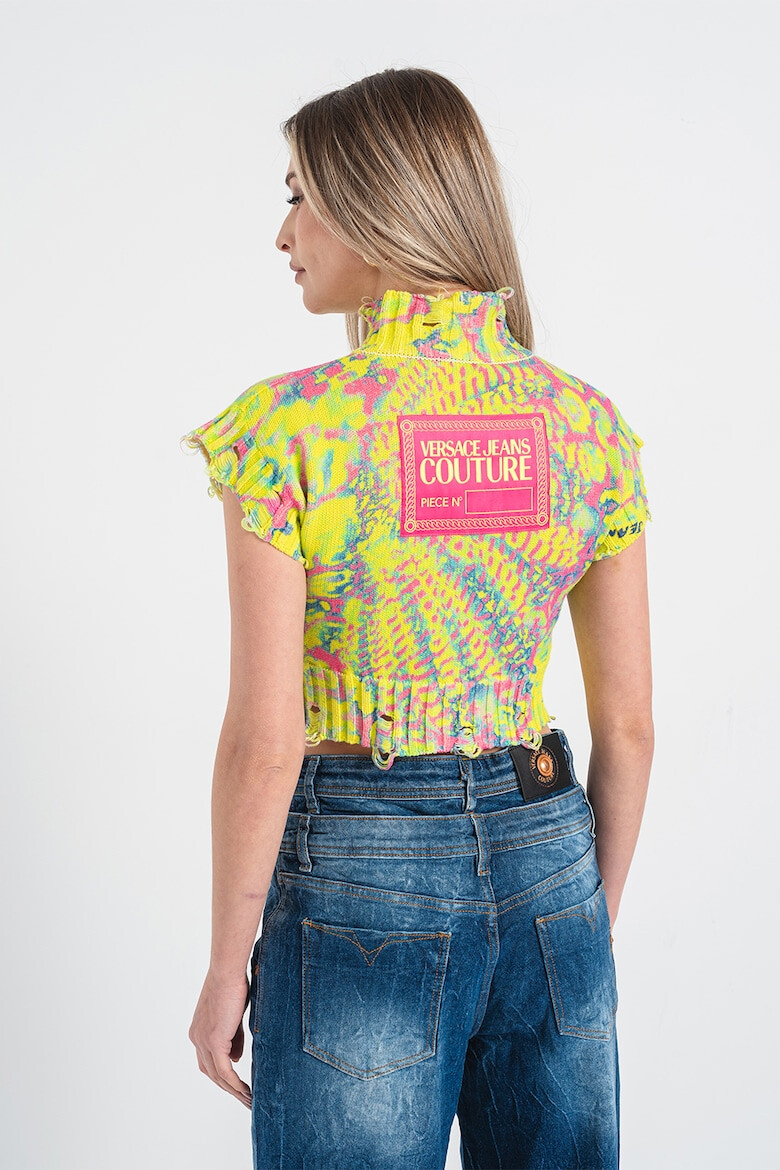 Versace Jeans Couture Bluza crop cu imprimeu abstract - Pled.ro