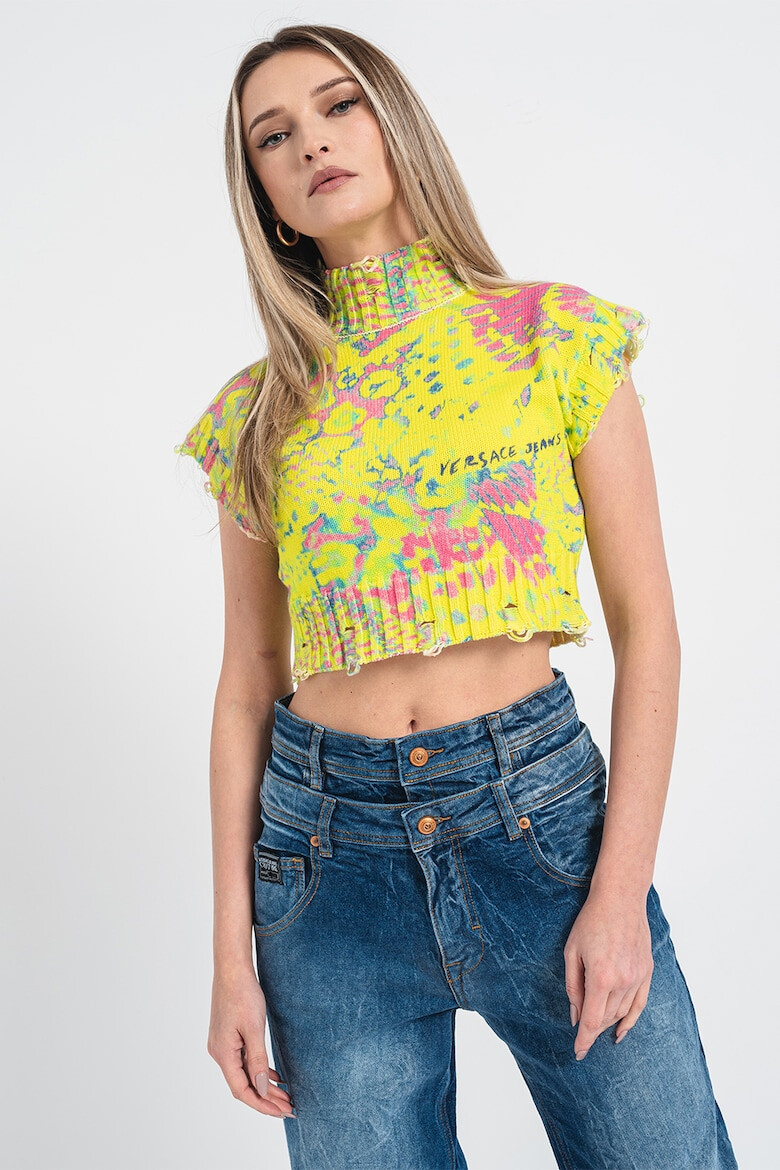 Versace Jeans Couture Bluza crop cu imprimeu abstract - Pled.ro