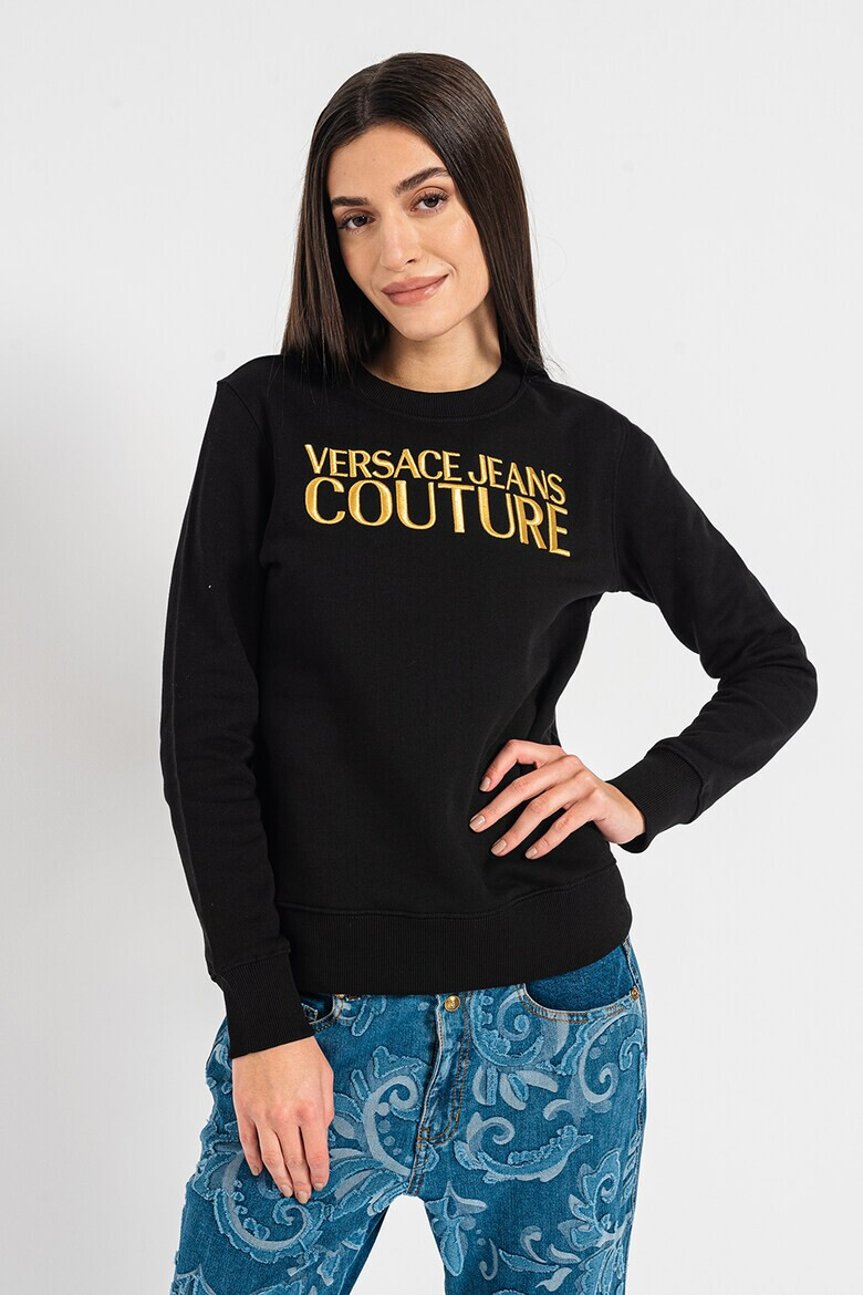 Versace Jeans Couture Bluza sport cu decolteu la baza gatului si logo brodat - Pled.ro