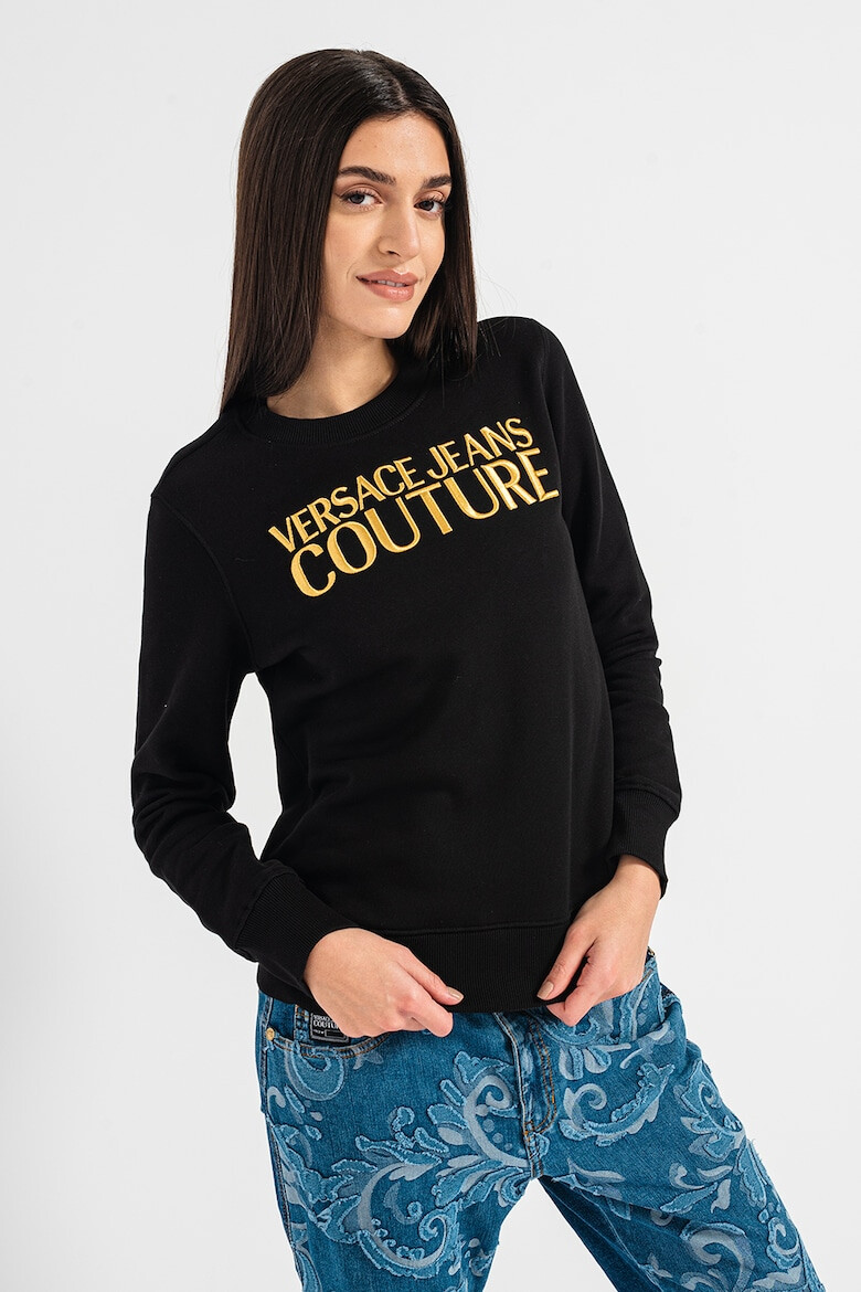 Versace Jeans Couture Bluza sport cu decolteu la baza gatului si logo brodat - Pled.ro