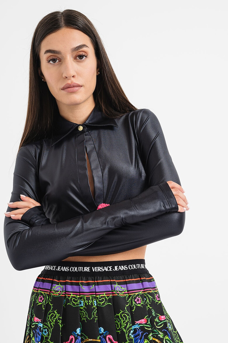 Versace Jeans Couture Camasa crop cu decupaje - Pled.ro