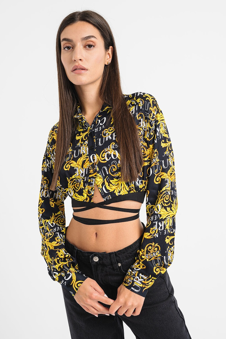 Versace Jeans Couture Camasa crop cu imprimeu logo - Pled.ro