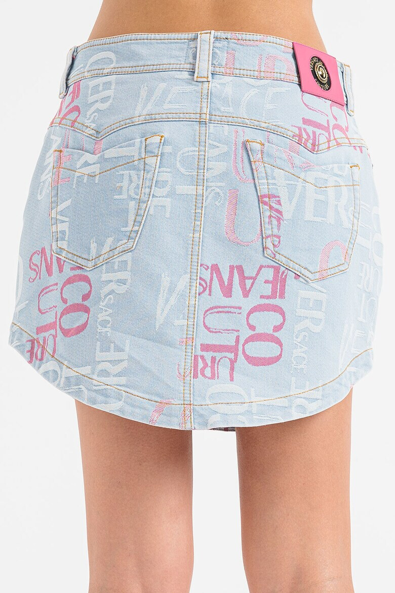 Versace Jeans Couture Fusta din denim cu imprimeu logo - Pled.ro