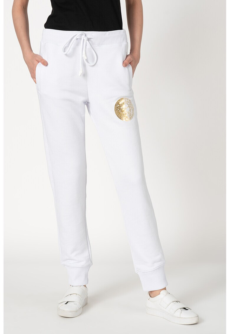 Versace Jeans Couture Pantaloni sport cu imprimeu logo metalizat - Pled.ro