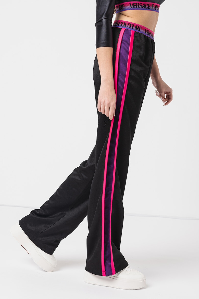 Versace Jeans Couture Pantaloni sport drepti cu dungi laterale contrastante - Pled.ro