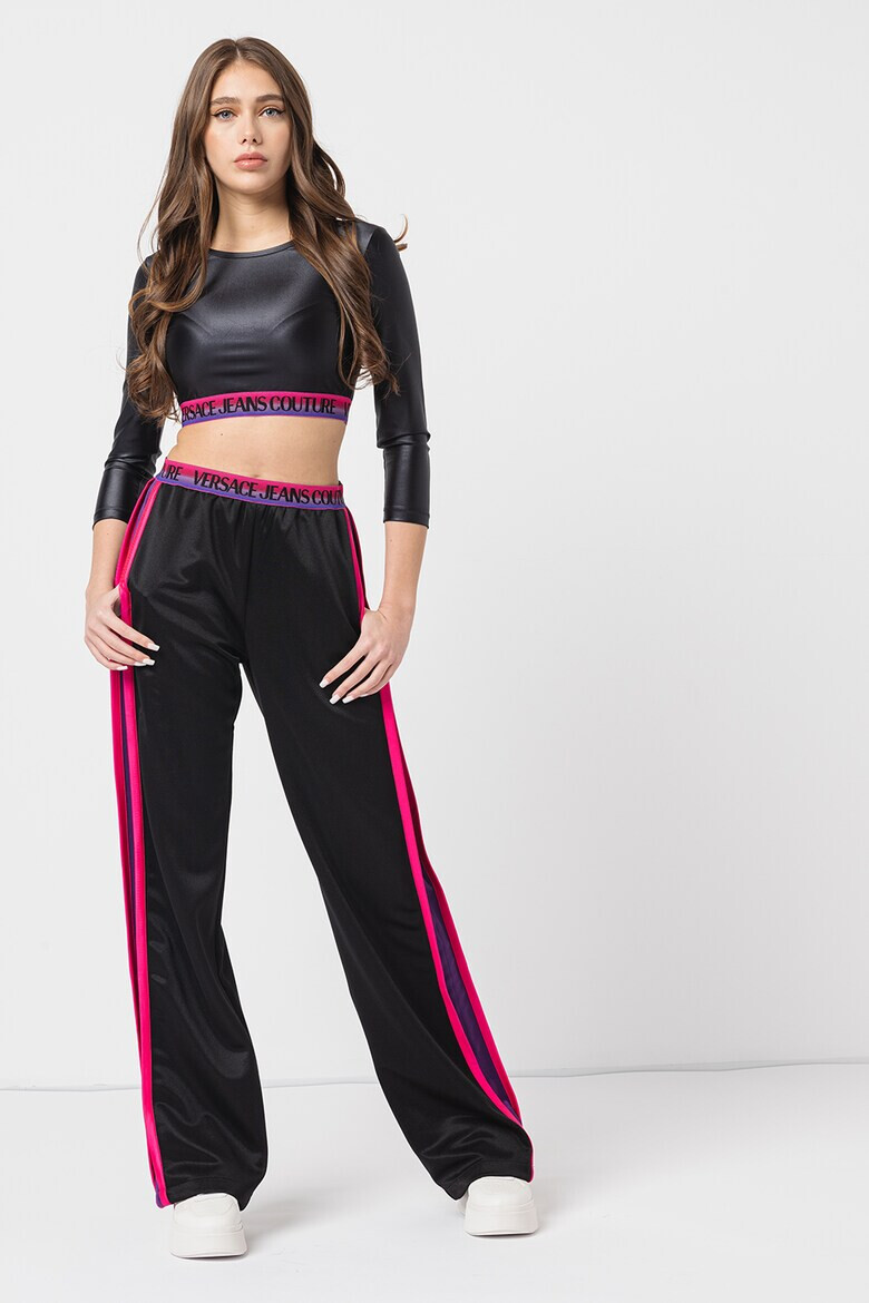 Versace Jeans Couture Pantaloni sport drepti cu dungi laterale contrastante - Pled.ro