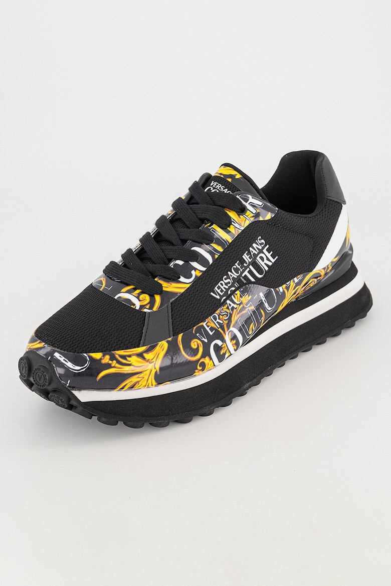 Versace Jeans Couture Pantofi sport cu imprimeu logo si garnituri din piele ecologica - Pled.ro