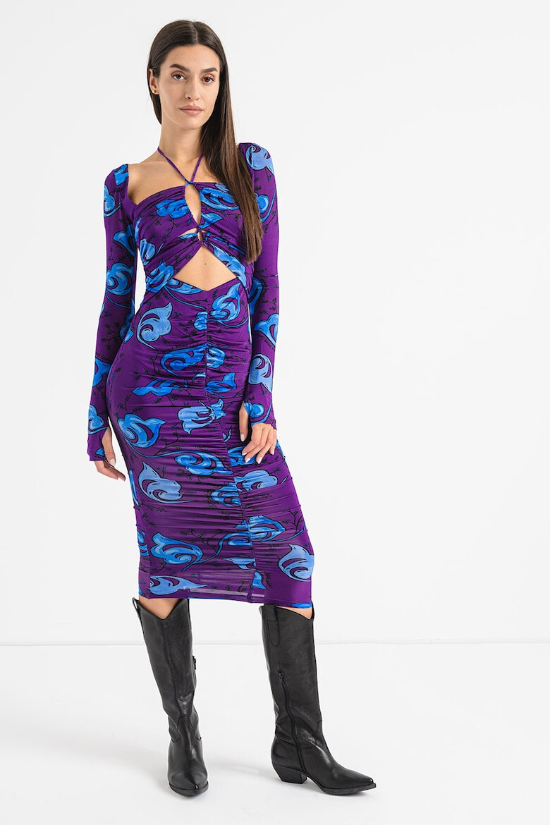 Versace Jeans Couture Rochie midi drapata cu decupaje - Pled.ro