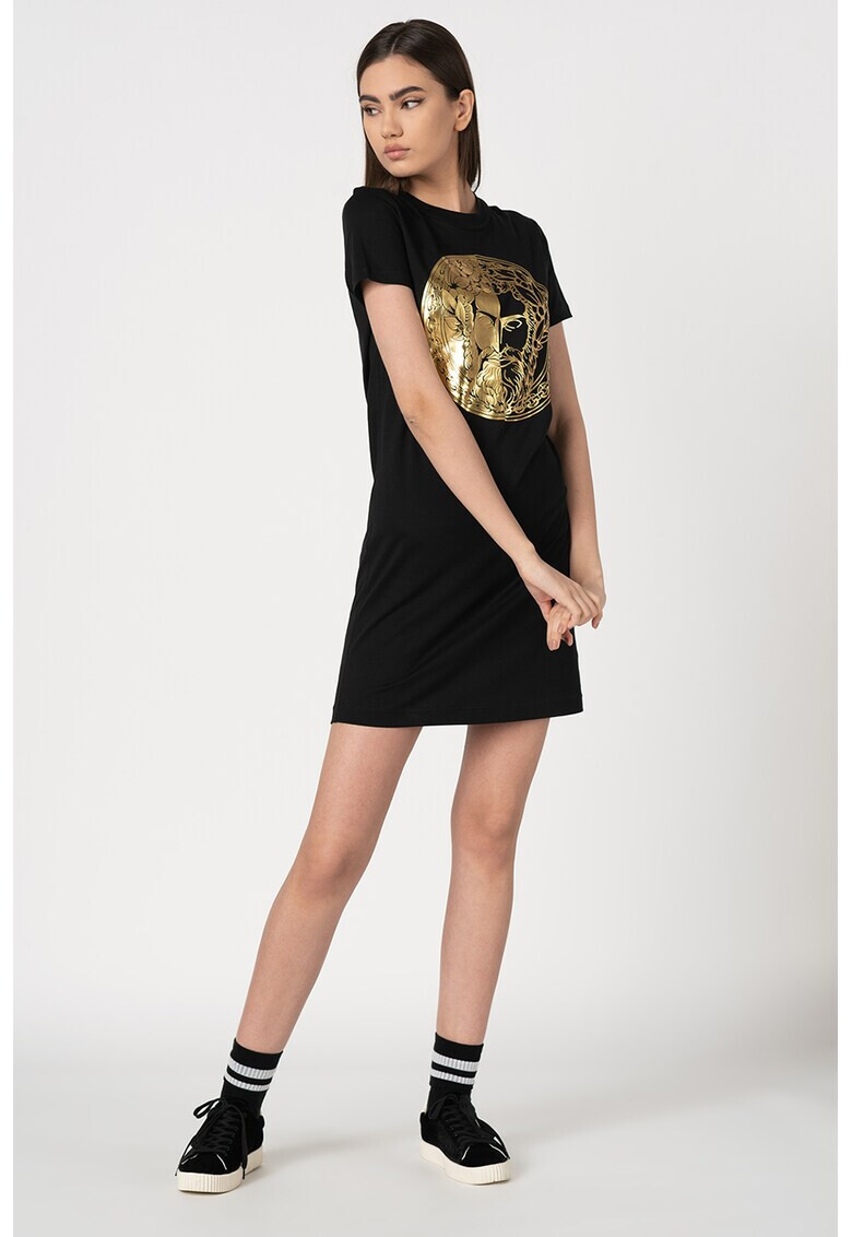 Versace Jeans Couture Rochie tip tricou cu logo metalizat - Pled.ro