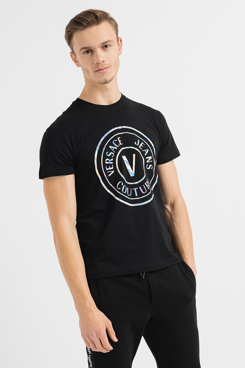 Versace Jeans Couture Tricou cu decolteu la baza gatului si imprimeu logo - Pled.ro